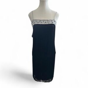 J PETERMAN SEQUIN FRINGE FLAPPER HOLIDAY DRESS